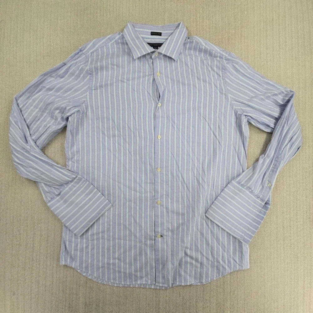 Banana Republic Shirt Mens XL Blue Stripe French Cuff Long Sleeve Button Up Down